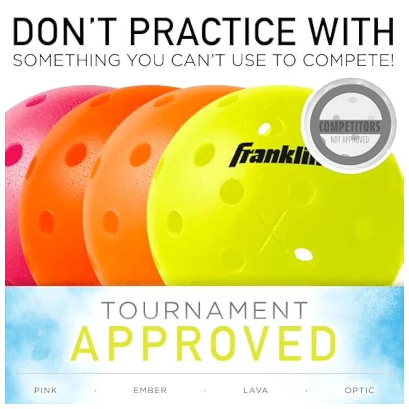 Side-by-side comparison of X-40 versus generic pickleball showing dent resistance