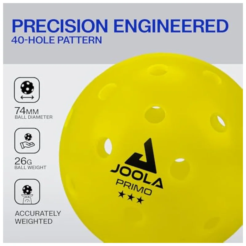 JOOLA Primo Tournament Pickleball Balls with Precision 40-Hole Ideally Weighted Design | OEM Service - Image 2